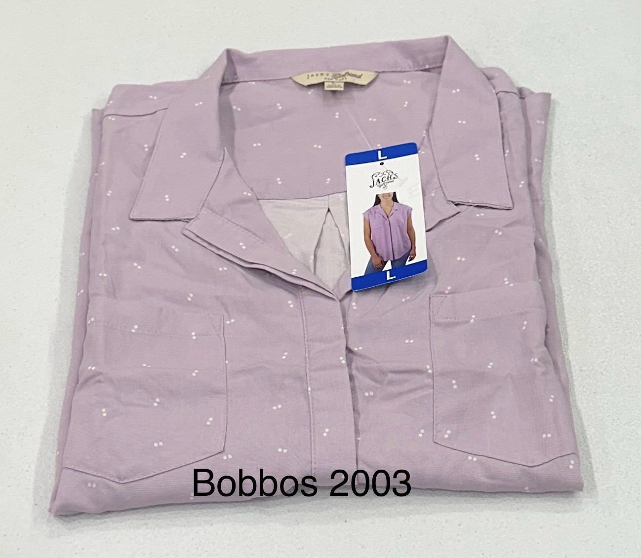 Jachs Girlfriend Women’s Button Front Cap Sleeve Blouse, Purple, Size L