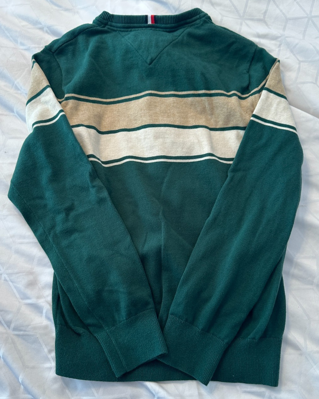 TOMMY HILFIGER SWEATER SWEATSHIRT GREEN WHITE BROWN SIZE S/P