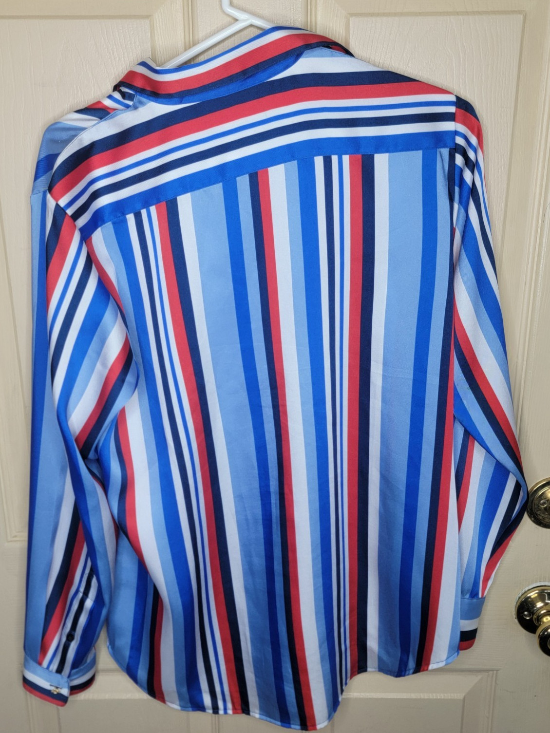 Ralph Lauren Green Label Red White Blue Striped Long Sleeve Size Medium Med