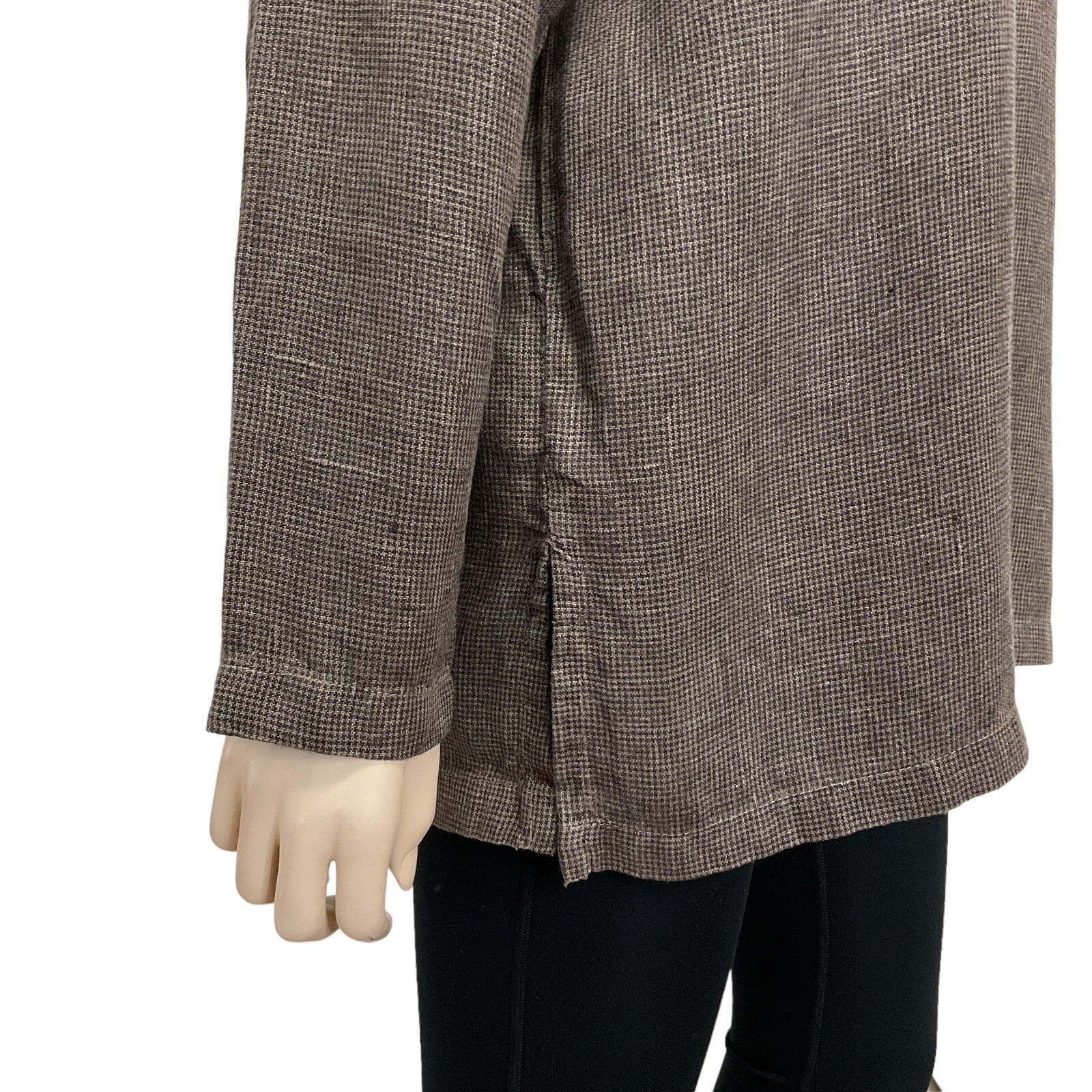 Click By Color Me Cotton Top Women Medium Brown Long Sleeve Lagenlook