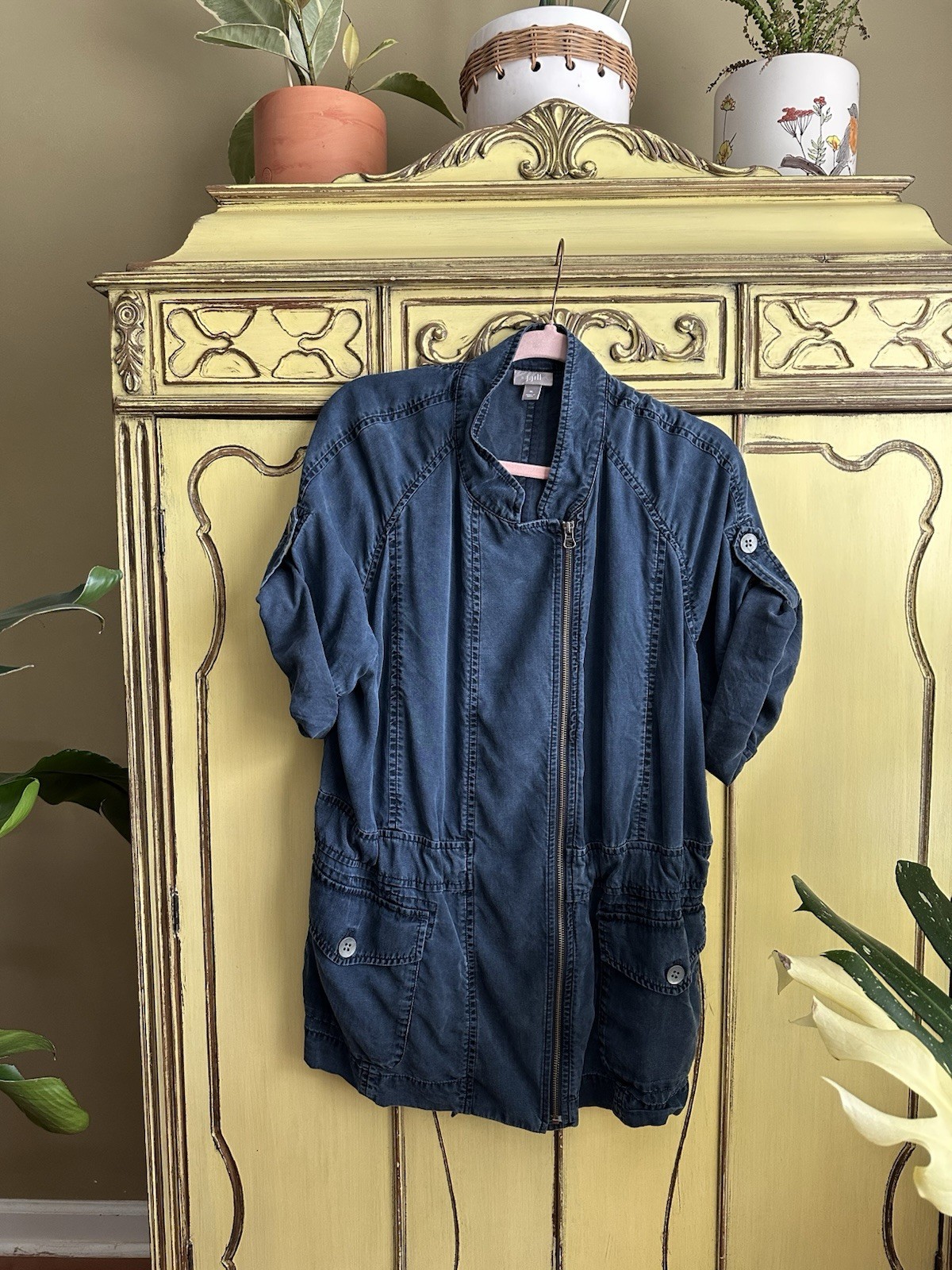 JJill Tencel Zip Up Top Size XL EUC