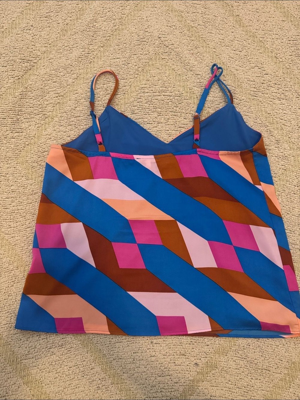 Skies Are Blue Geometric Print Cami Tank Top Size Medium Multicolor