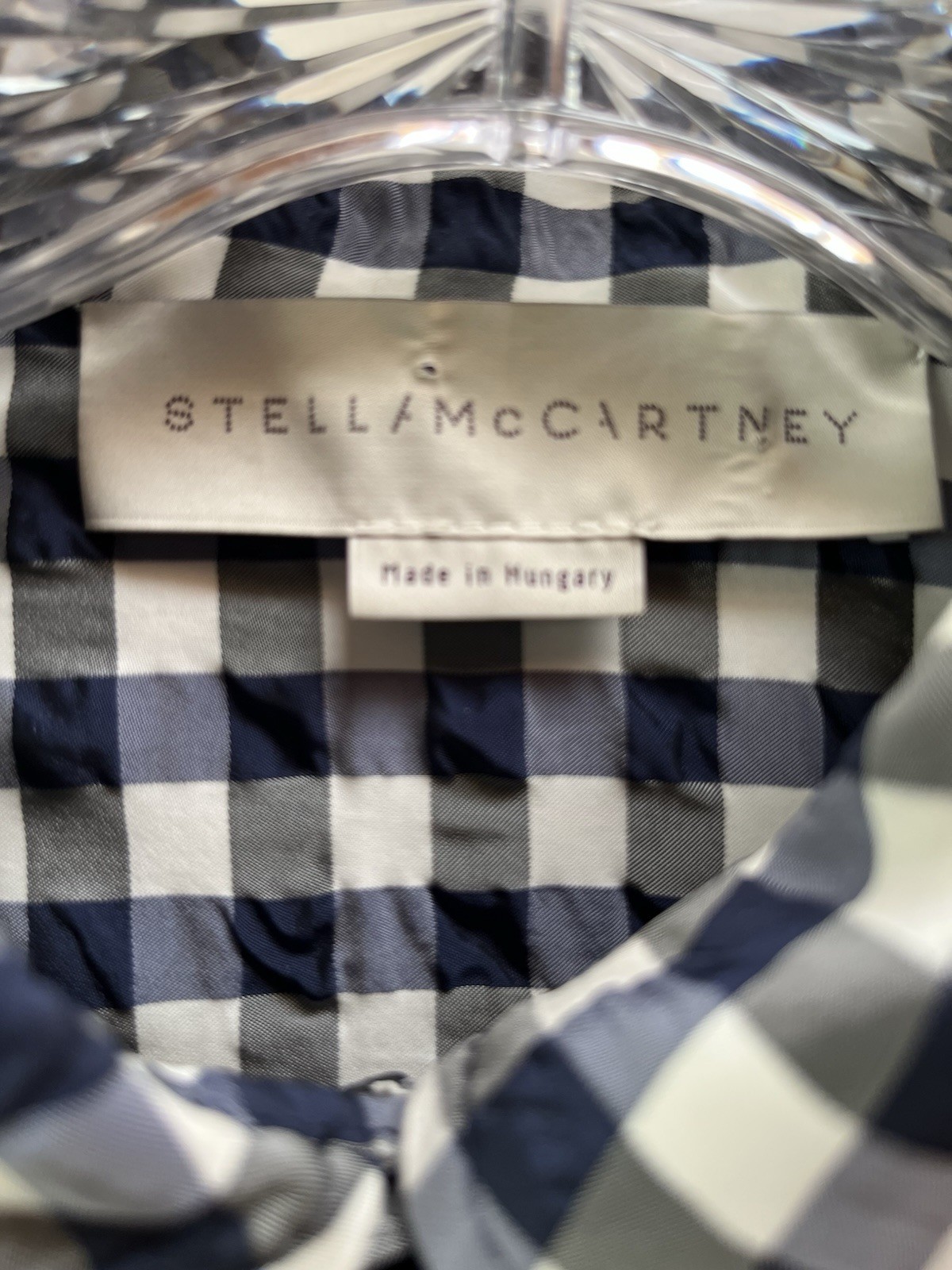 Stella McCartney Navy & Black Check Viscose Blouse Shirt Top Size 40 6 M