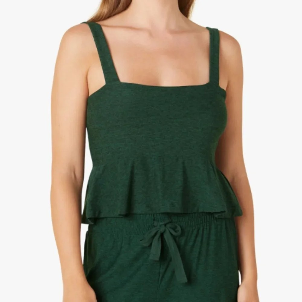 Beyond Yoga Dream On Tank Forest Green Heather Size XS NWT
