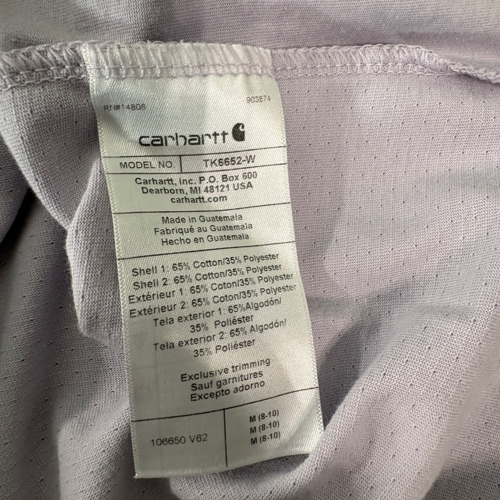 Carhartt T-Shirt Womens M Purple Force Relaxed Fit Pocket Tee Casual Outdoor $25