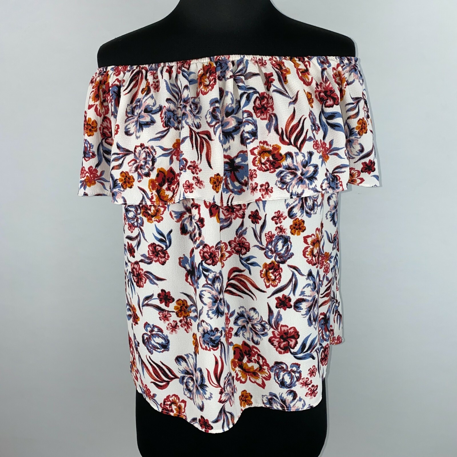 Cooper & Ella Off The Shoulder Blouse Womens M Floral Boho Chic Beachy Pretty