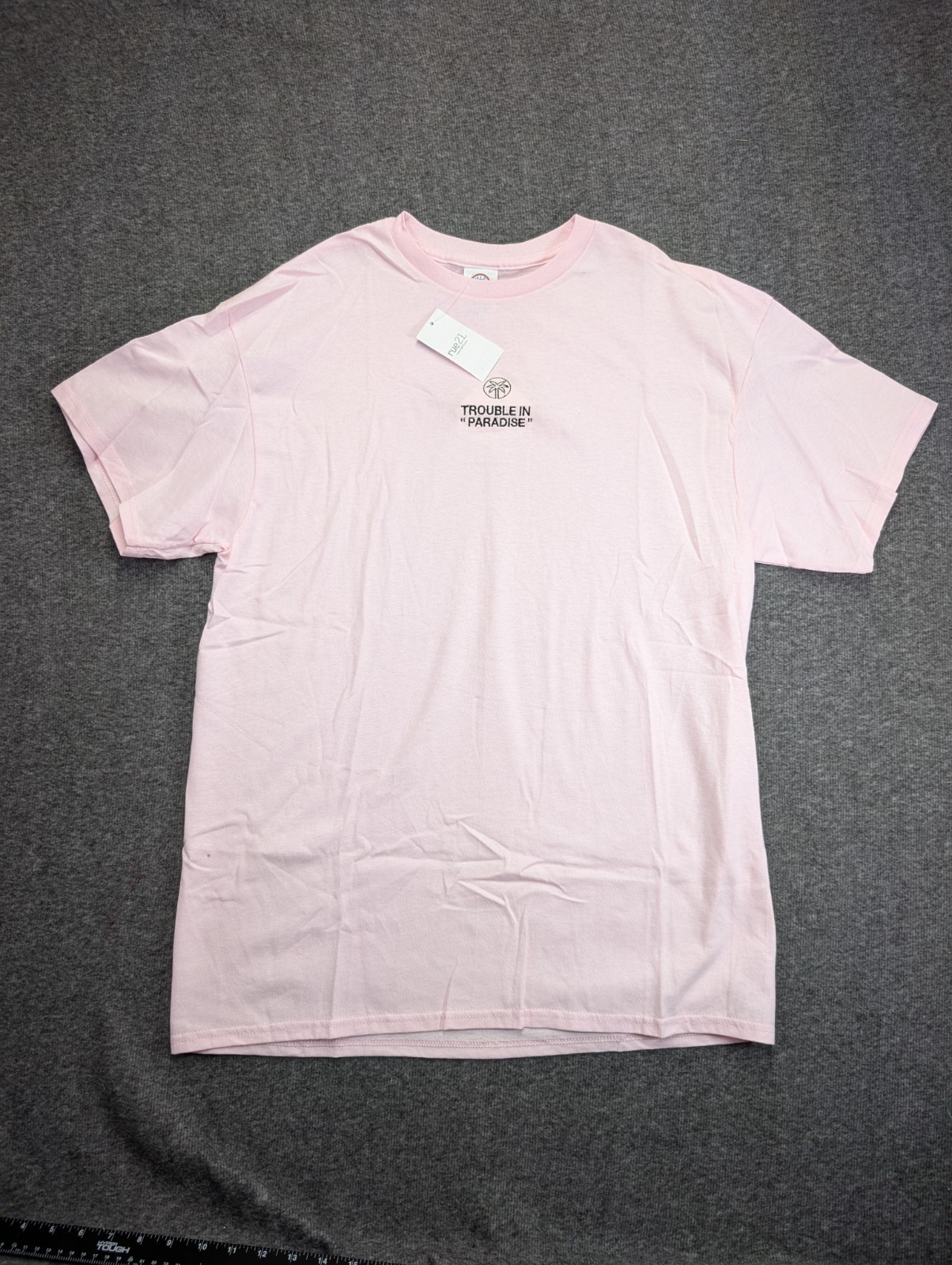 Rue 21 Pink Graphic Tee Trouble In Paradise NWT Size Large Ships Same Day*