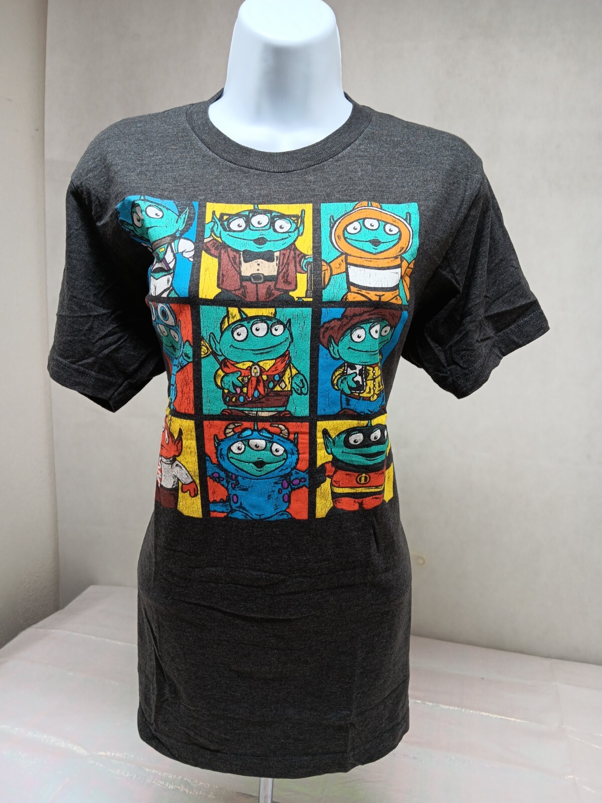 Pixar Womens Med Toy Story Aliens Dressed As Pixar Movies Short Sleeve T-Shirt