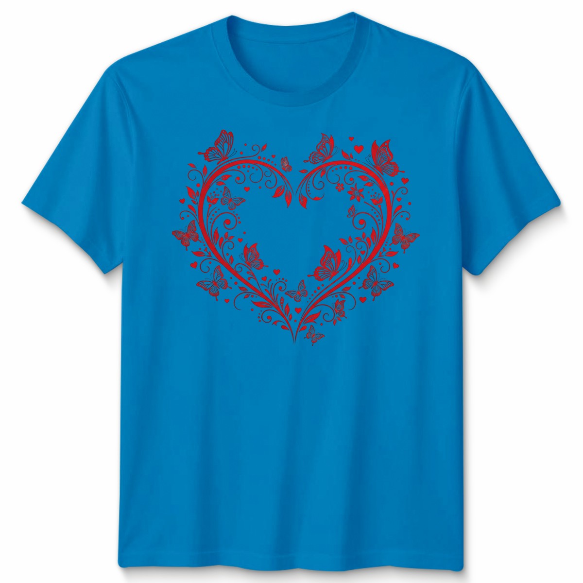Filigree Heart Butterfly Valentines Day Occasions Men’s Women’s Graphic Tee