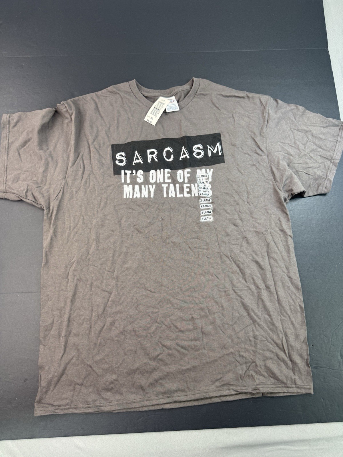 Delta Pro Weight Sarcasm Quote T-Shirt Adult Size XL One Of My Talents Gray NEW
