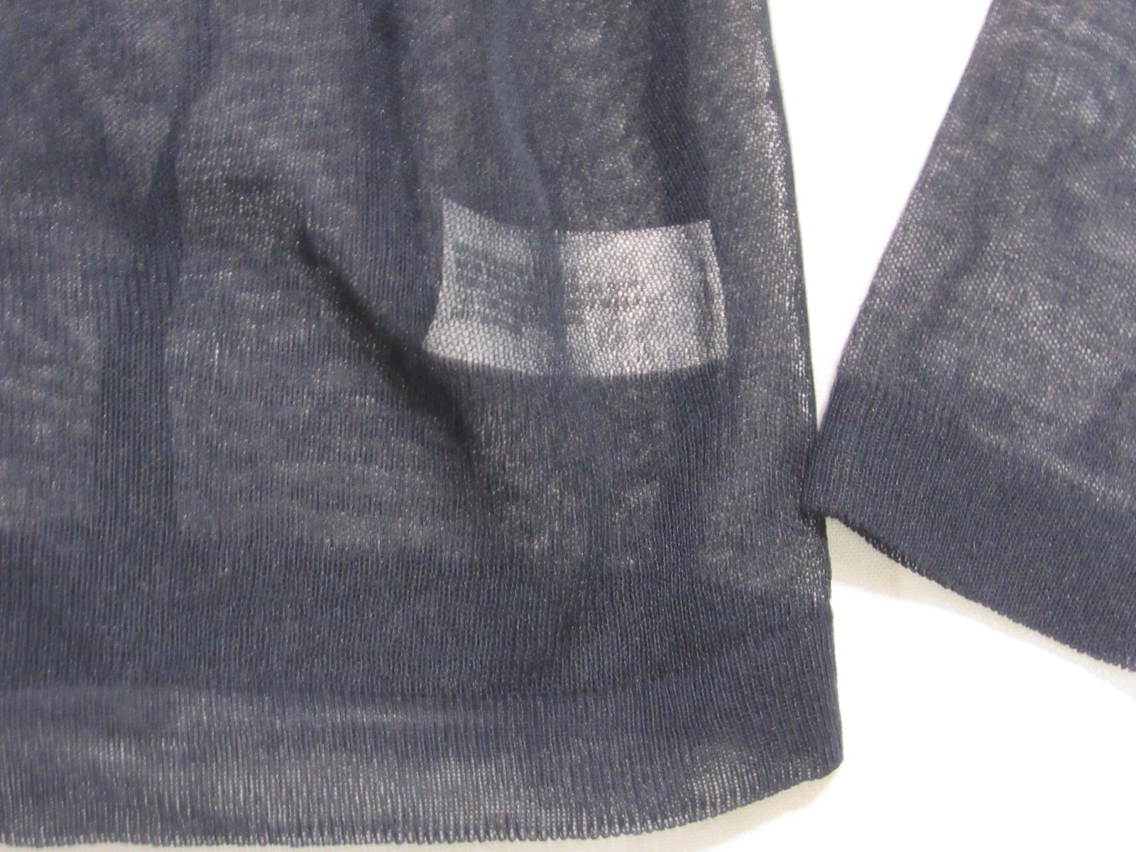 Future Collective Women’s Crewneck Sheer Blouse Navy Blue Size Medium