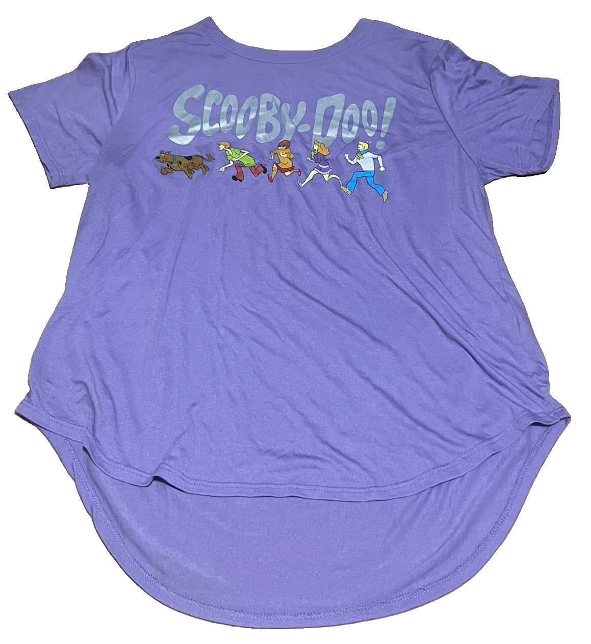 Purple Scooby-Doo Gang Graphic Print Women’s Crew Neck Cotton T-Shirt Sz XXL 19