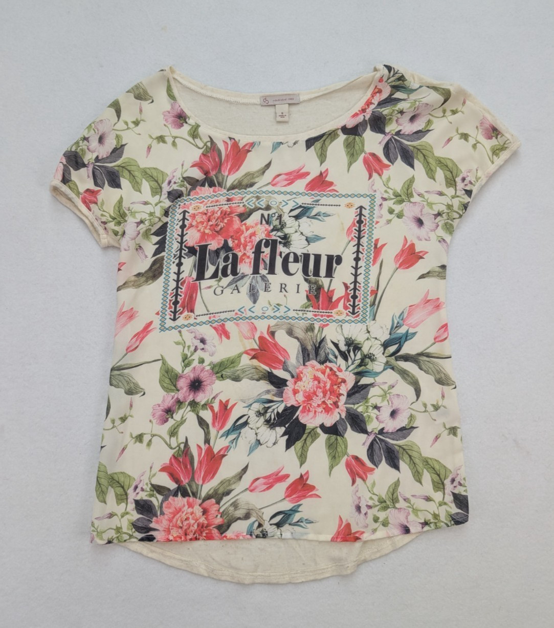 Dressbarn Women’s Top Size S T-Shirt Floral Print La Fleur Boho Cottage Core
