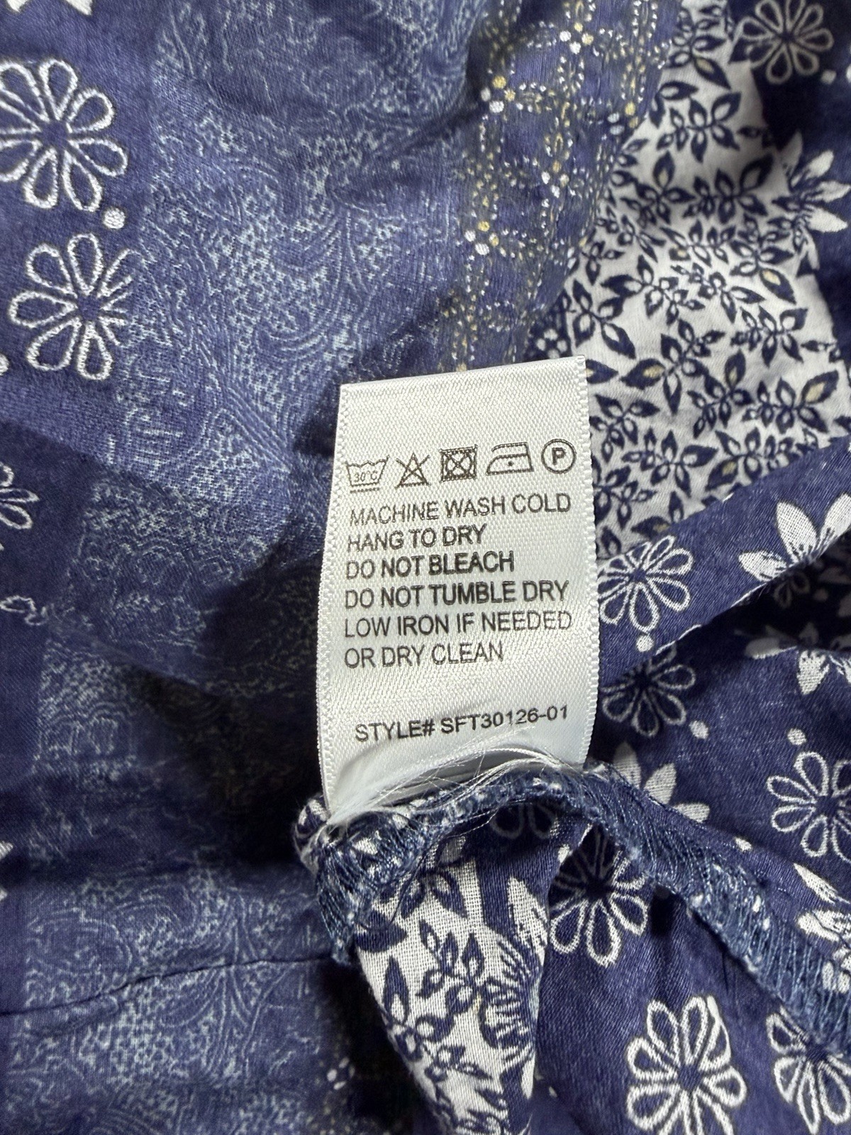 Anthropologie Saison-De-La-Fleur Eryn Blouse Blue Floral Medium