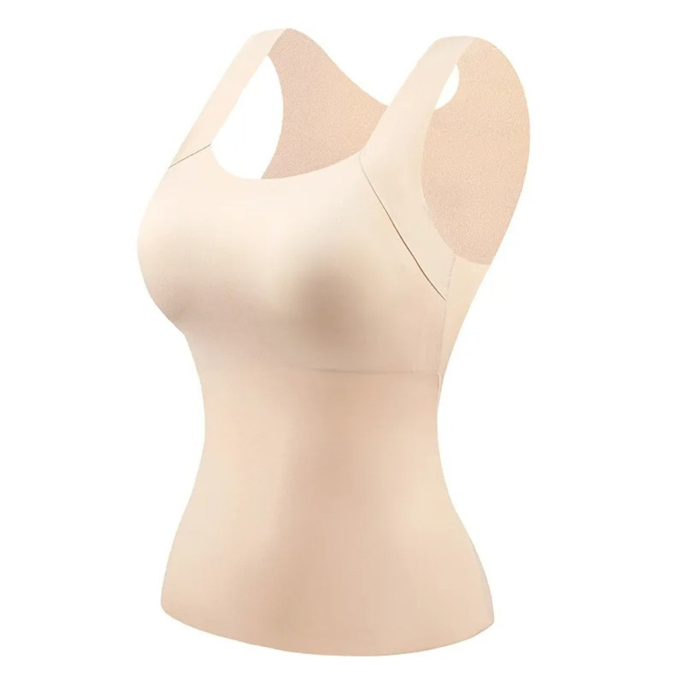 Women’s Seamless Thermal Tank Top Built-In Bra Plus Size Square Neck Vest 40-90k