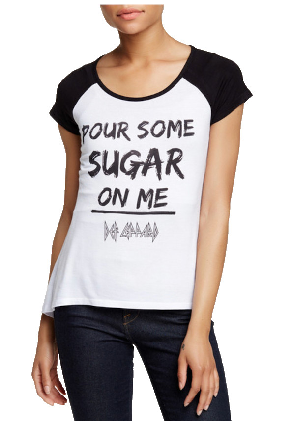 Def Leppard by Recycled Karma-Pour Some Sugar On Me Tee-White-L-Soft Rayon-NWT-