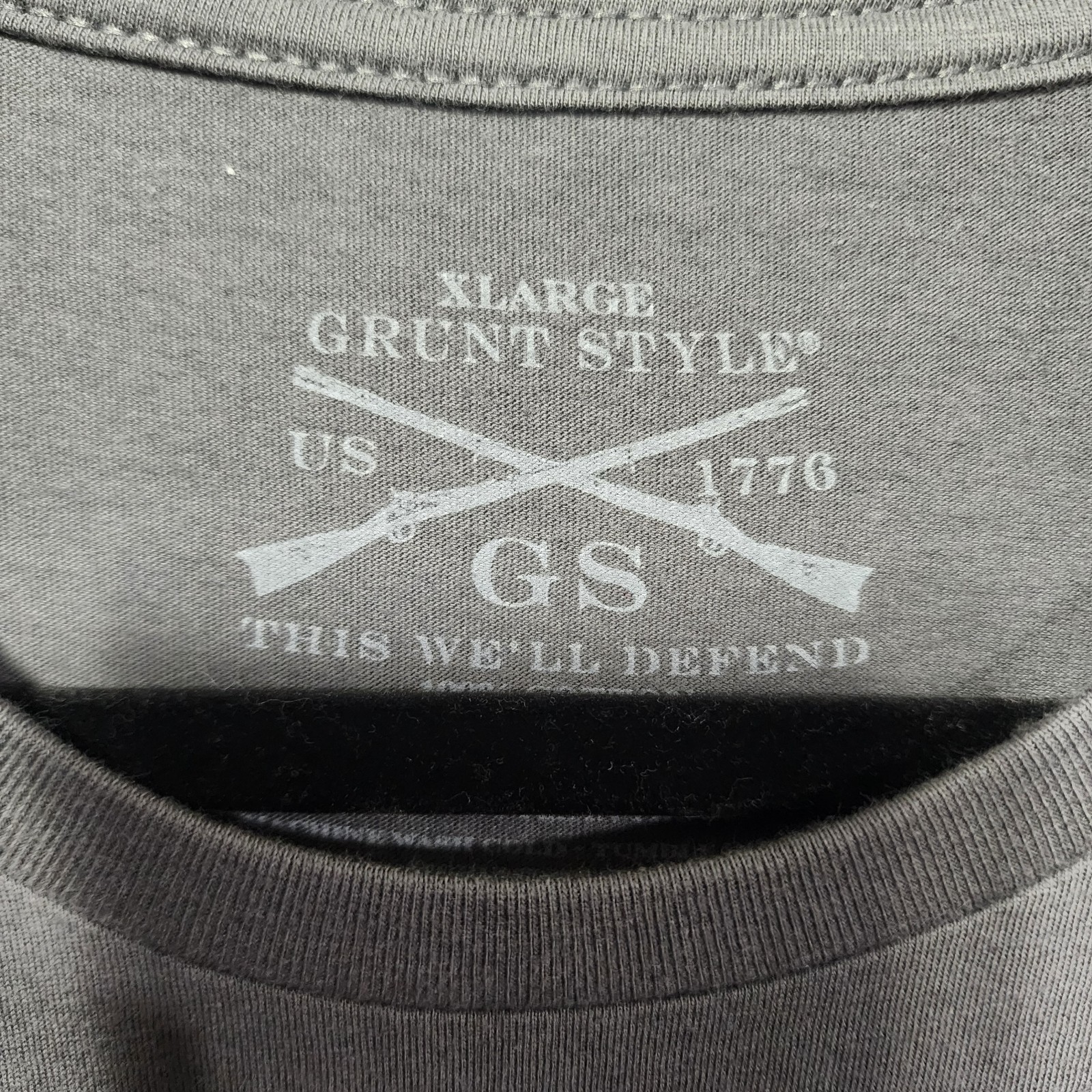 Grunt Style Shirt Womens Charcoal Gray Born of Rebel Blood 1776 Graphic XL NEW