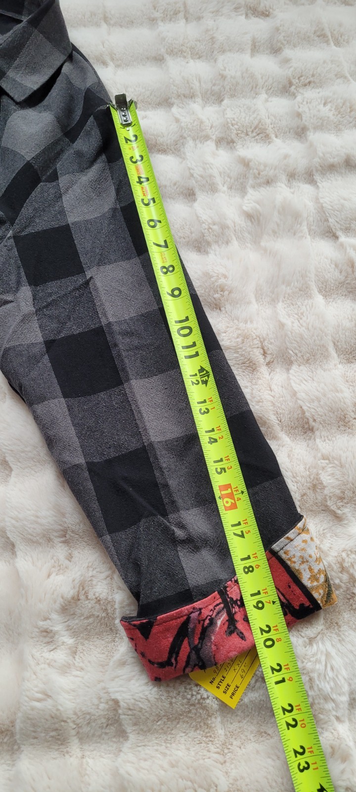 Shana Womens NWOT Black Plaid Print Art To Wear Cotton Button Up Sz XXL Pockets