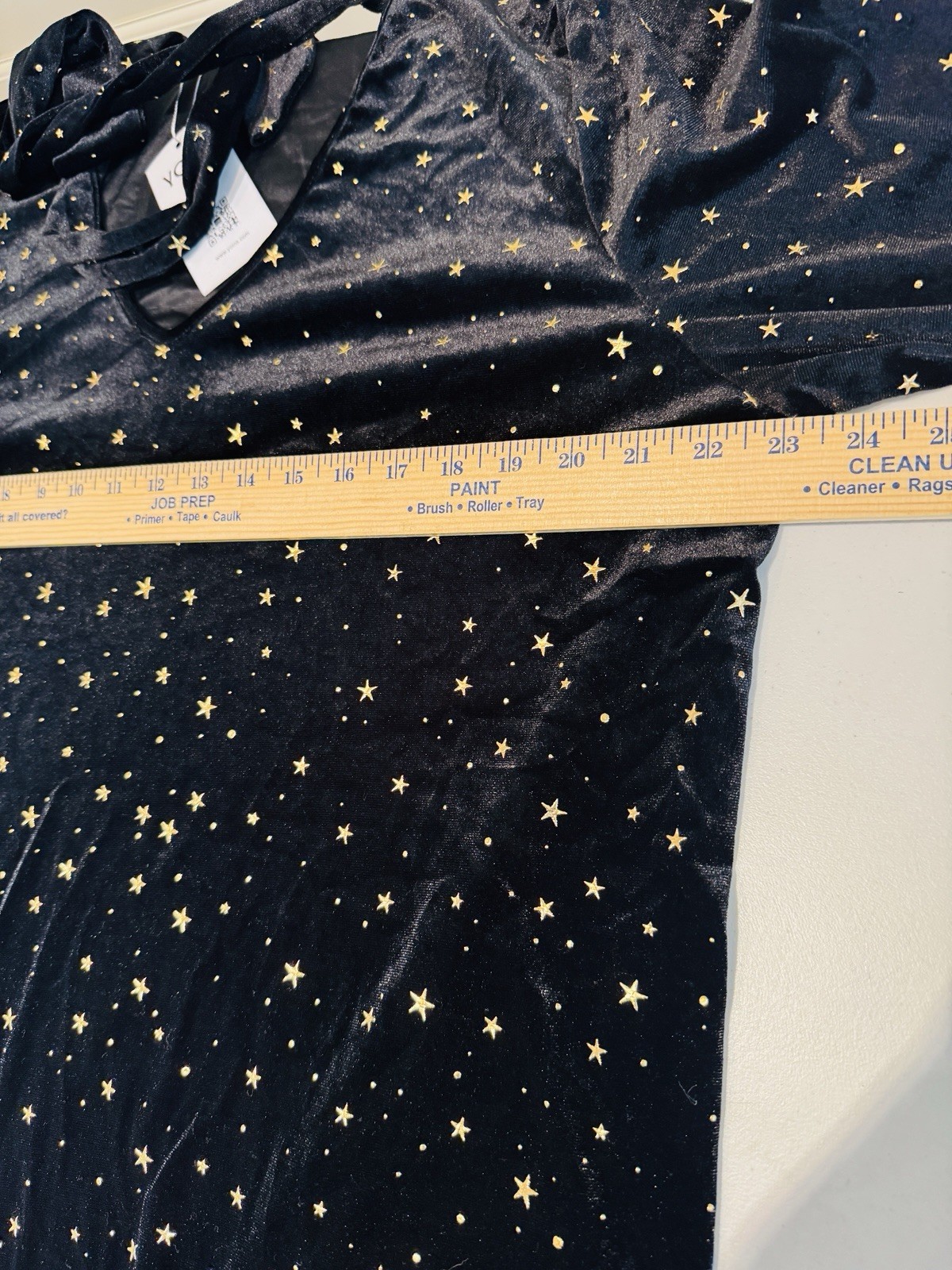 CELESTIAL STARS Black VELVET Size 2XL 16 Women Blouse YOINS NWT Halloween