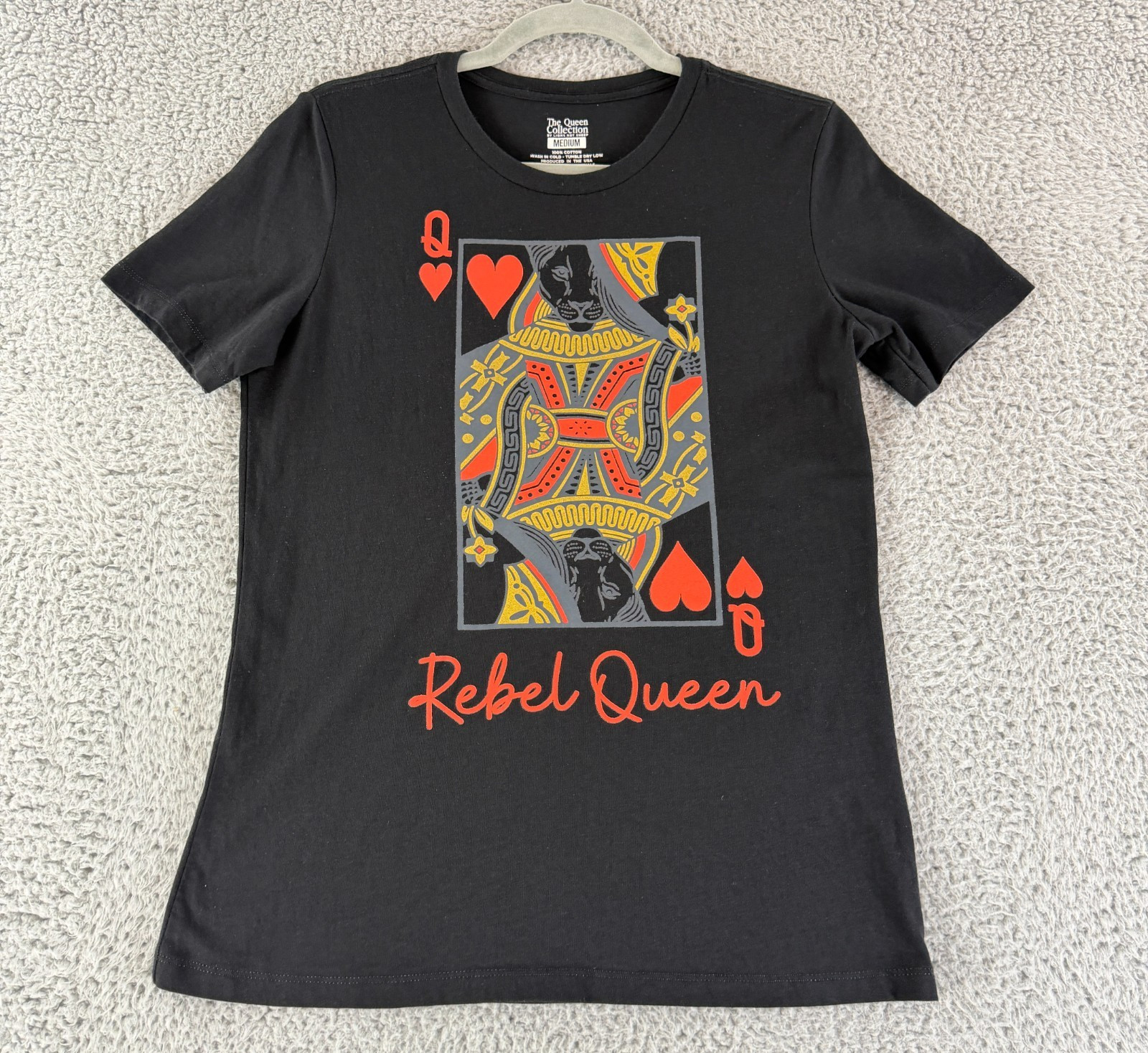 The Queen Collection Rebel Queen T Shirt Womens M Black Made USA Graphic Tee
