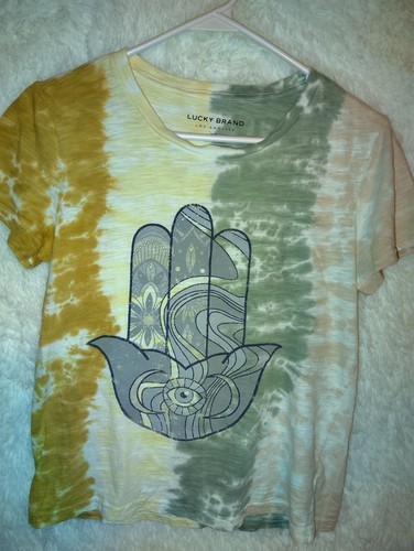 Lucky Brand Hamsa Graphic Tee Size XS Celestial Print Soft Cotton Blend