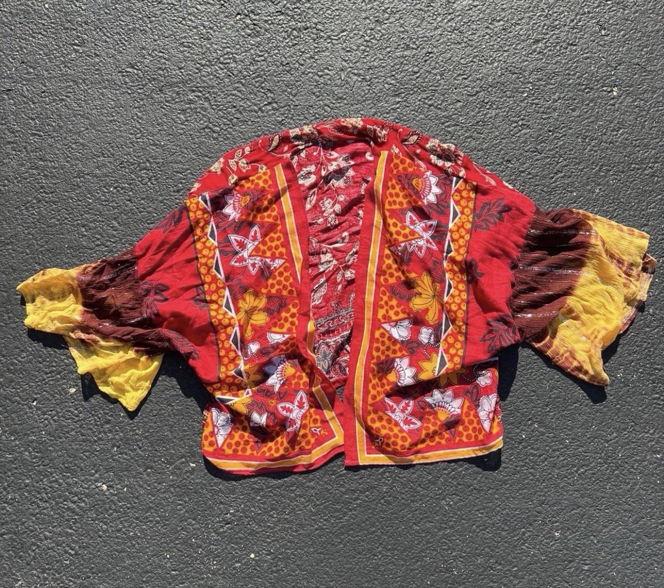 NWOT Mountain Girl – Artisan local brand – Orange and red tie-dye cardigan