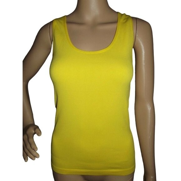 SOFRA OS (one-size) Yellow Seamless Racerback Ribbed Tank xs small m l top