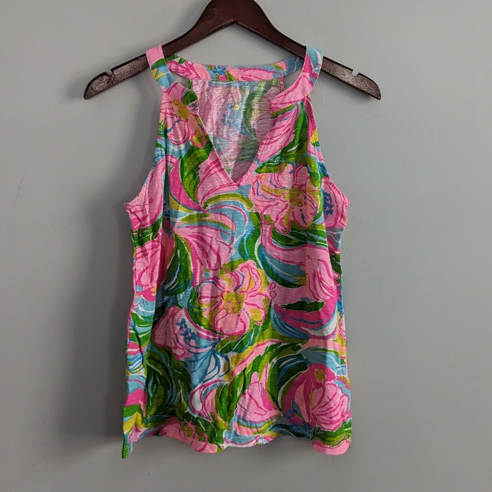 Lilly Pulitzer Arya So A Peeling Elephant Cotton Tank Medium