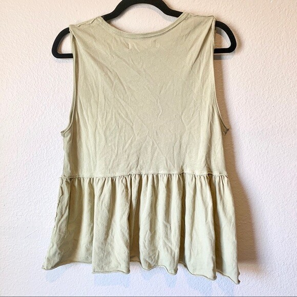 Free people anytime tank matcha green size small NEW WITH TAGS boho ruffles NWT