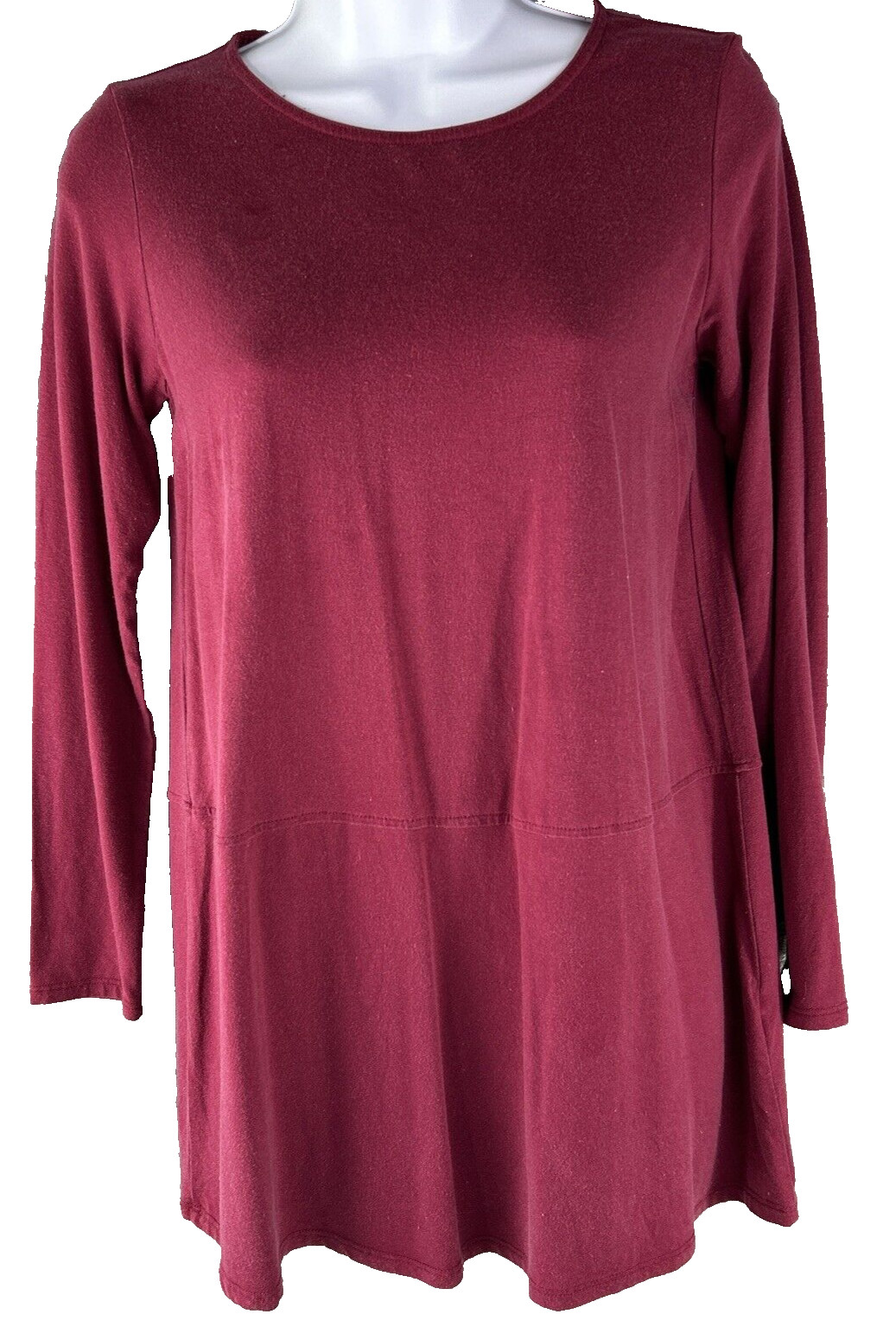 Eileen Fisher XXS Hibiscus Red Tencel Jersey Long Top Mini Dress Tunic NWOT