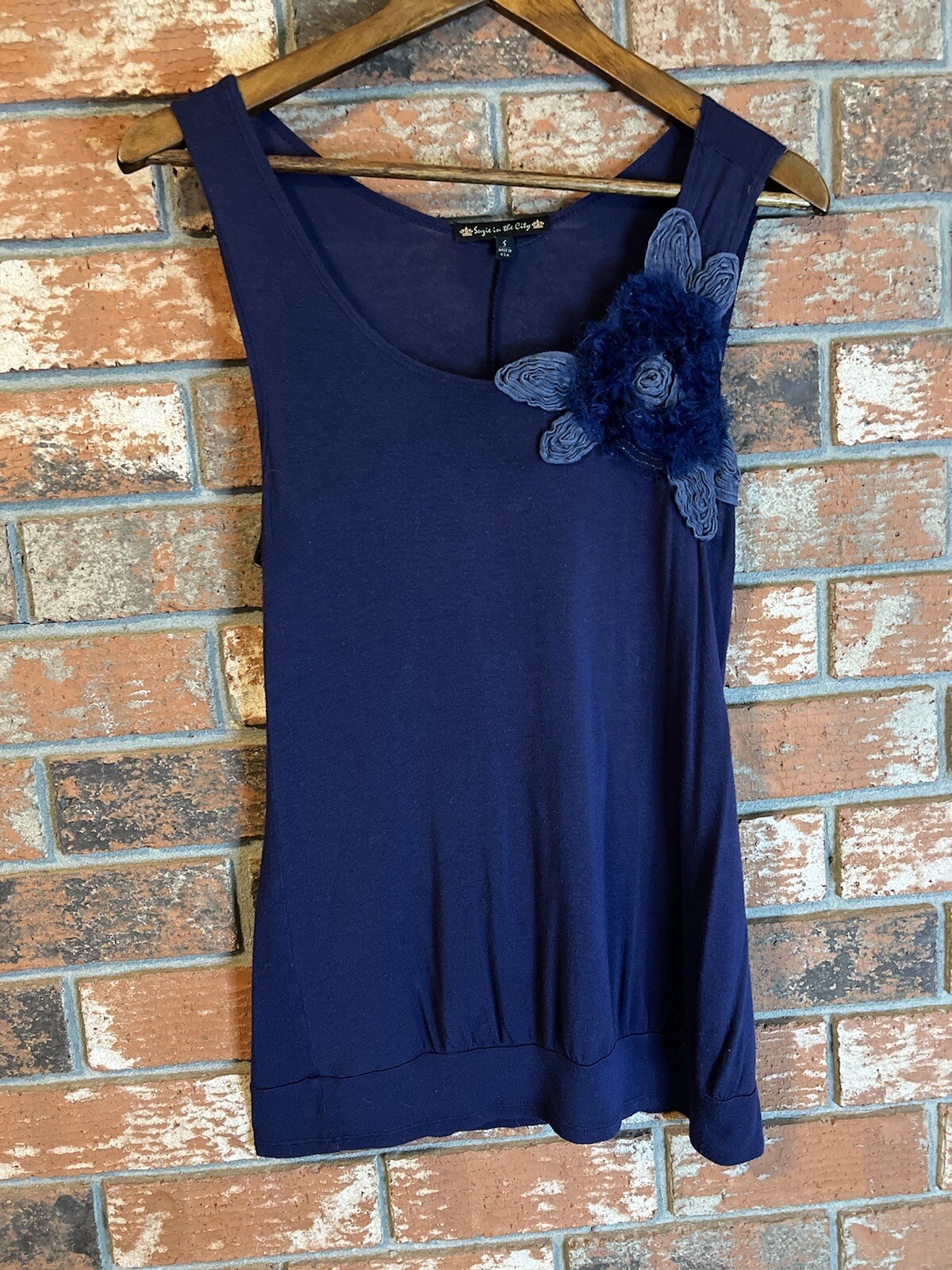 Suzie In The City Tank Top Navy Blue Nautical Size S