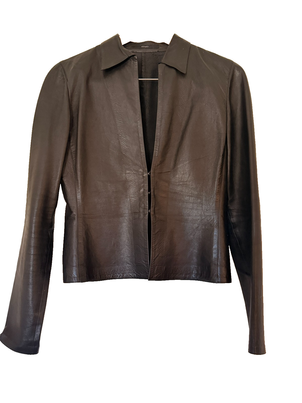 Tom Ford for Gucci 2001 Black Leather Shirt Women’s Archive Made in Italy