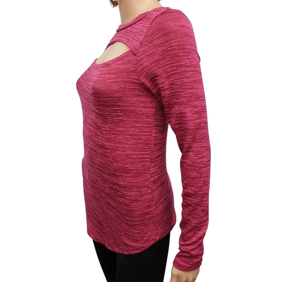 Juicy Couture Cut Out Top Women S Long Sleeves Heather Magenta Pink Stretch