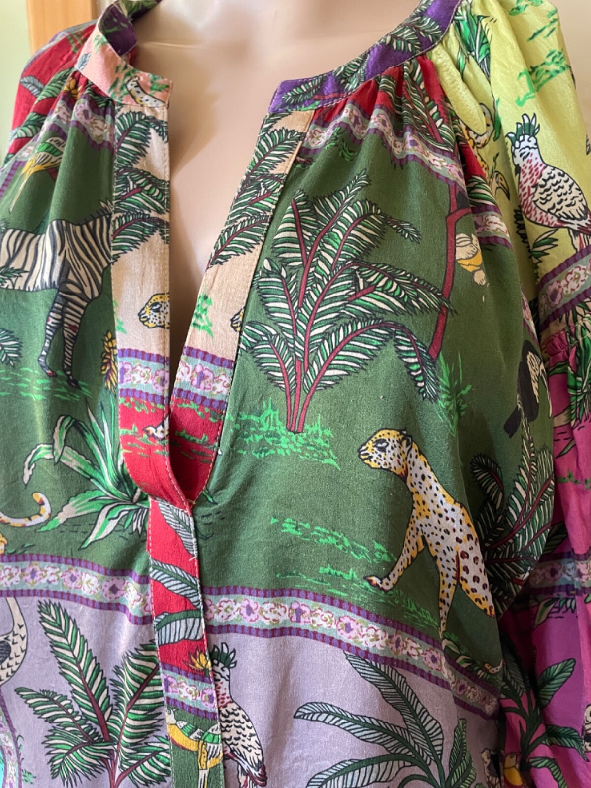 Lola Australia Silk Tiger Tiger Shirt Large