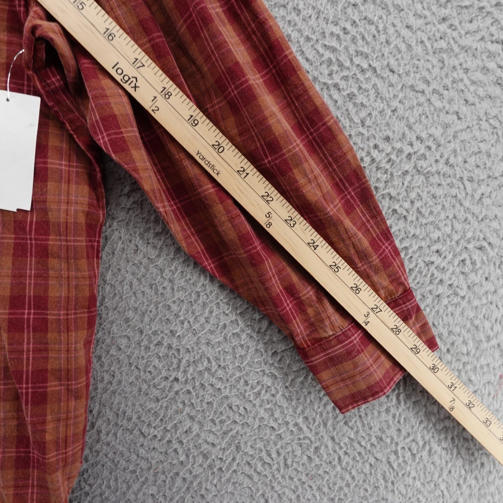 Abound Plaid Oversized Button Up Shirt Women XS Red Brown Casual Top NEW