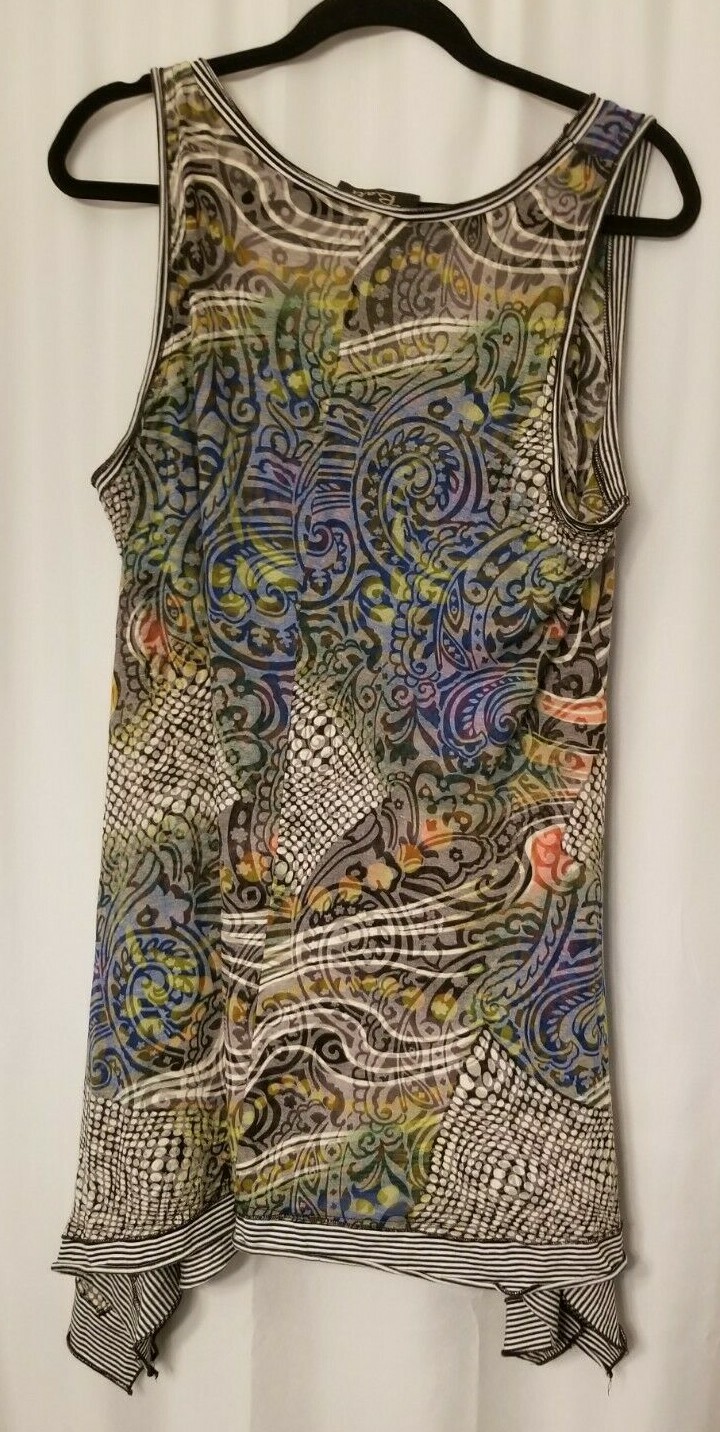 Bali Cover-Up Tank Asymmetrical Multicolor BOHO Boutique Chic One Size