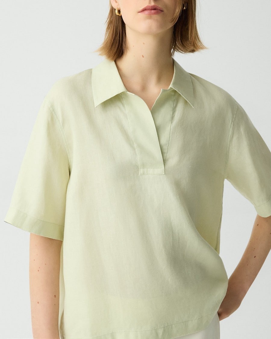 THEORY BOXY POLO TOP B ************SIZE: SMALL