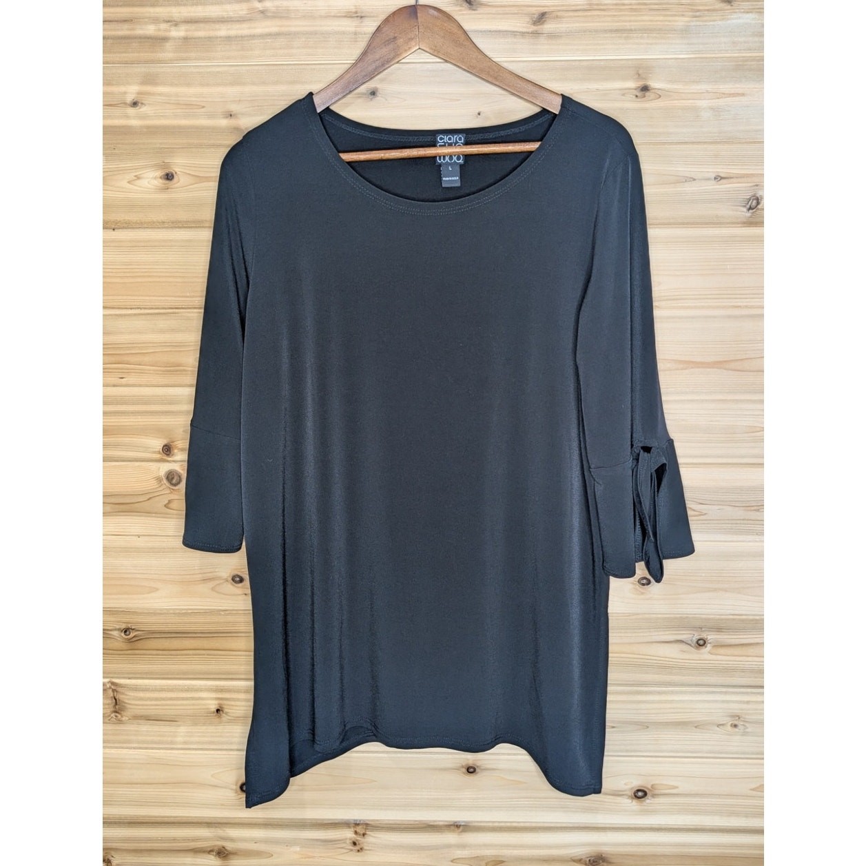 Clara Sun Woo Top Womens Large Black Art to Wear Lagenlook