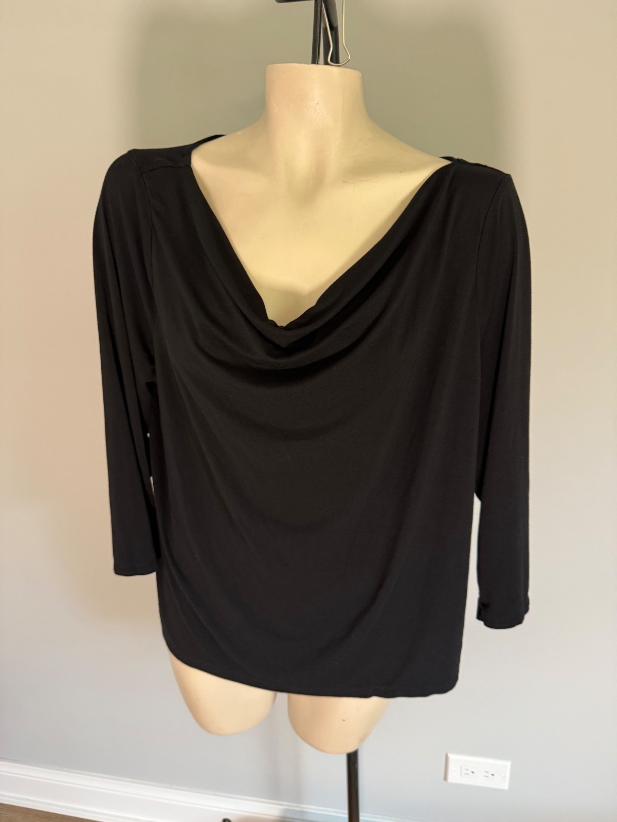 Liverpool Jeans Black Bamboo Viscose Blend Jersey Top XL