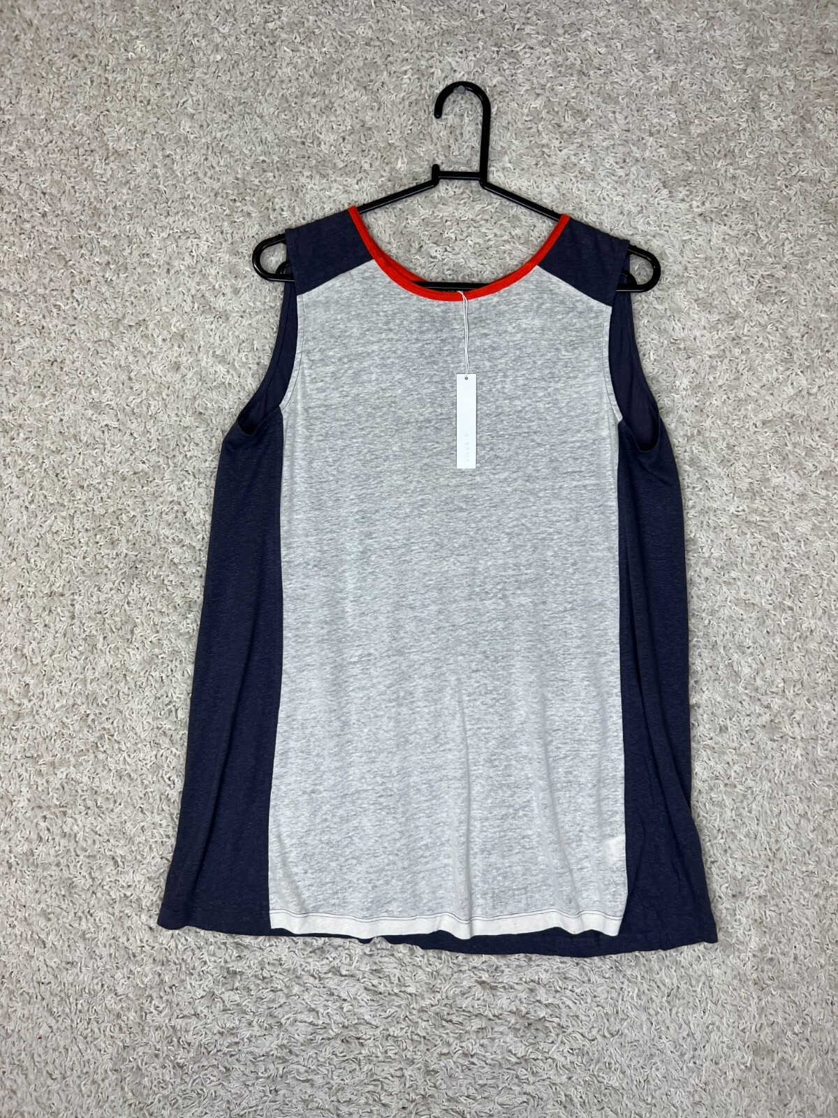 Lilla P Linen Blend Top Womens Small Colorful Sleeveless Blouse Lightweight
