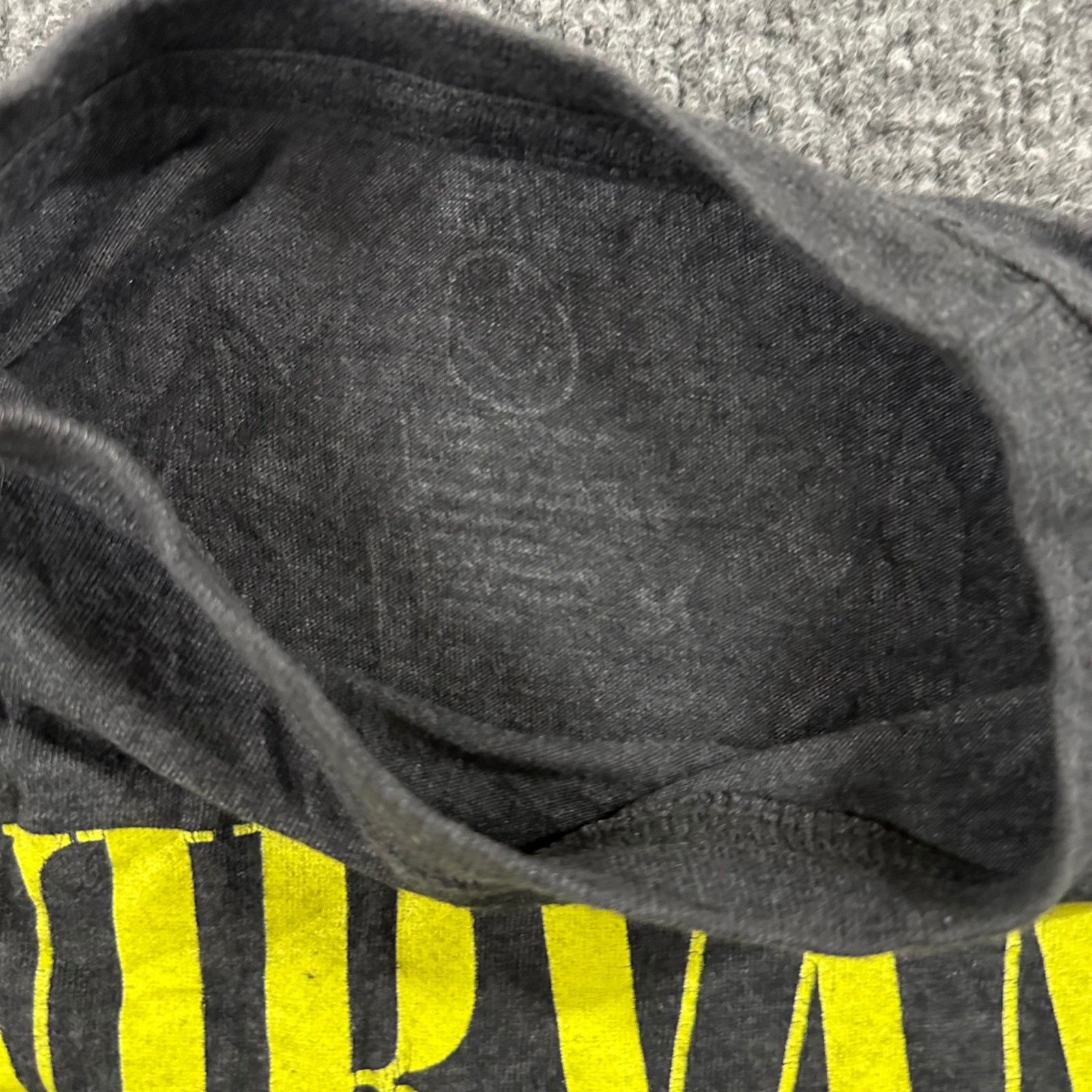 Nirvana T-Shirt Womens Size M Charcoal Gray Tie Dye Smiley Face Graphic Grunge