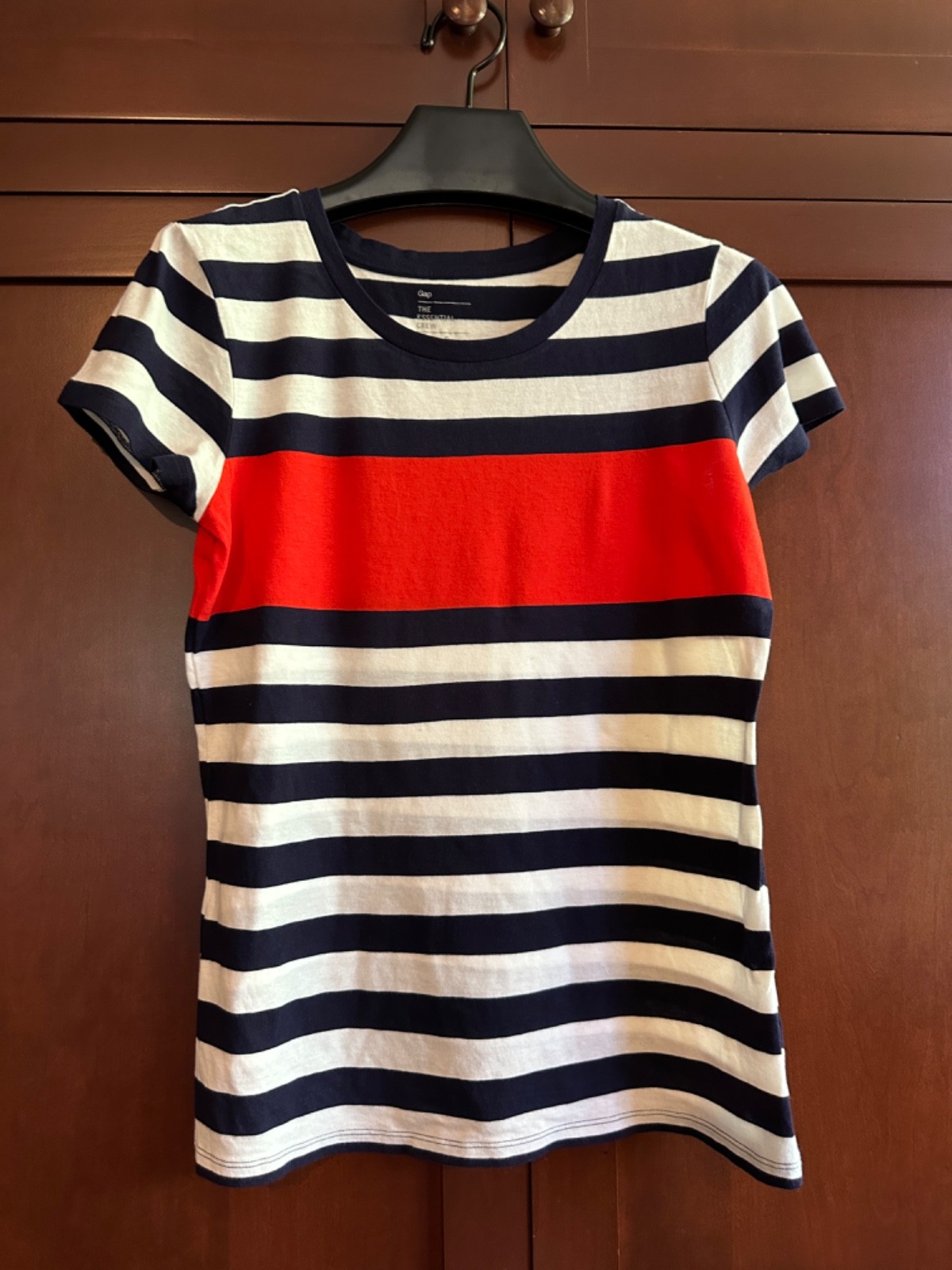NEW 2013 Gap T-Shirt RED WHITE & BLUE Striped Short Sleeve Crew Neck 100% Cotton
