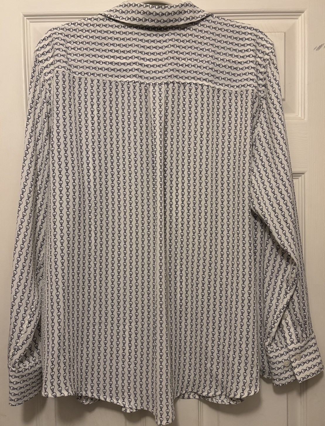 Women’s INC International Concept Size XXL Button Up Long Sleeve Ivory/Black