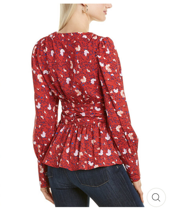 WALTER BAKER Clara Printed Peplum Blouse-NWT-XS