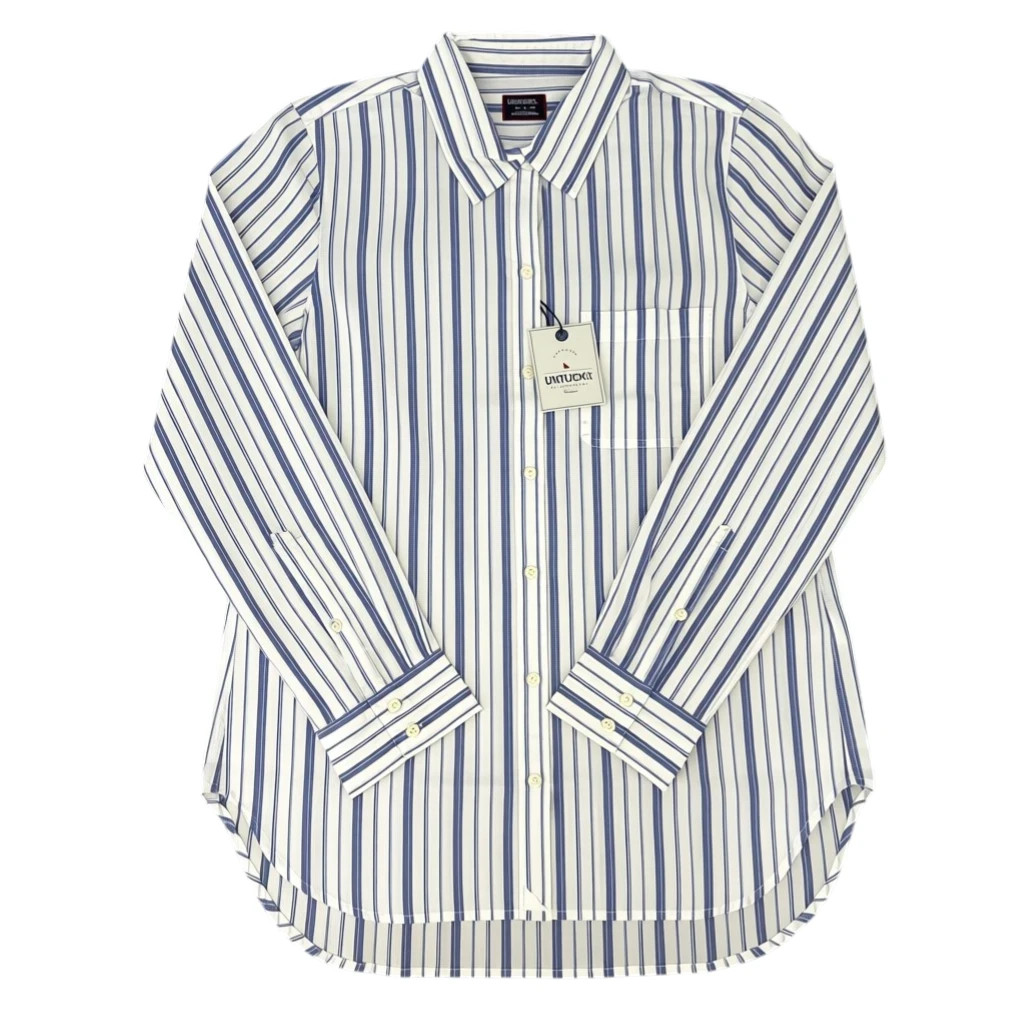 UNTUCKit Pinot Perse Womens Long Sleeve Button Up Blue White Striped – PICK SIZE