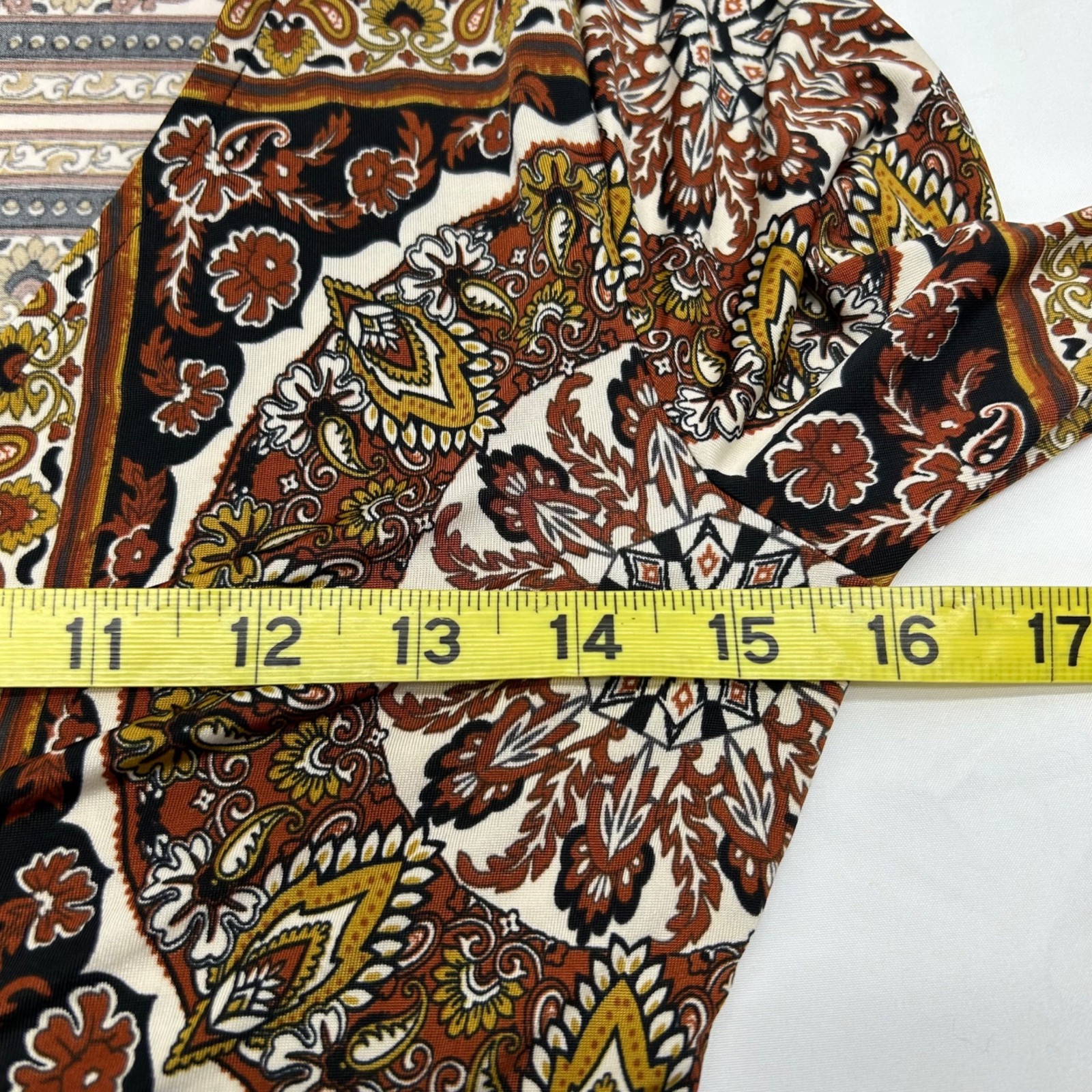 Boho Paisley Print Wrap Top With Bell Sleeves & Tie Back By Windsor S
