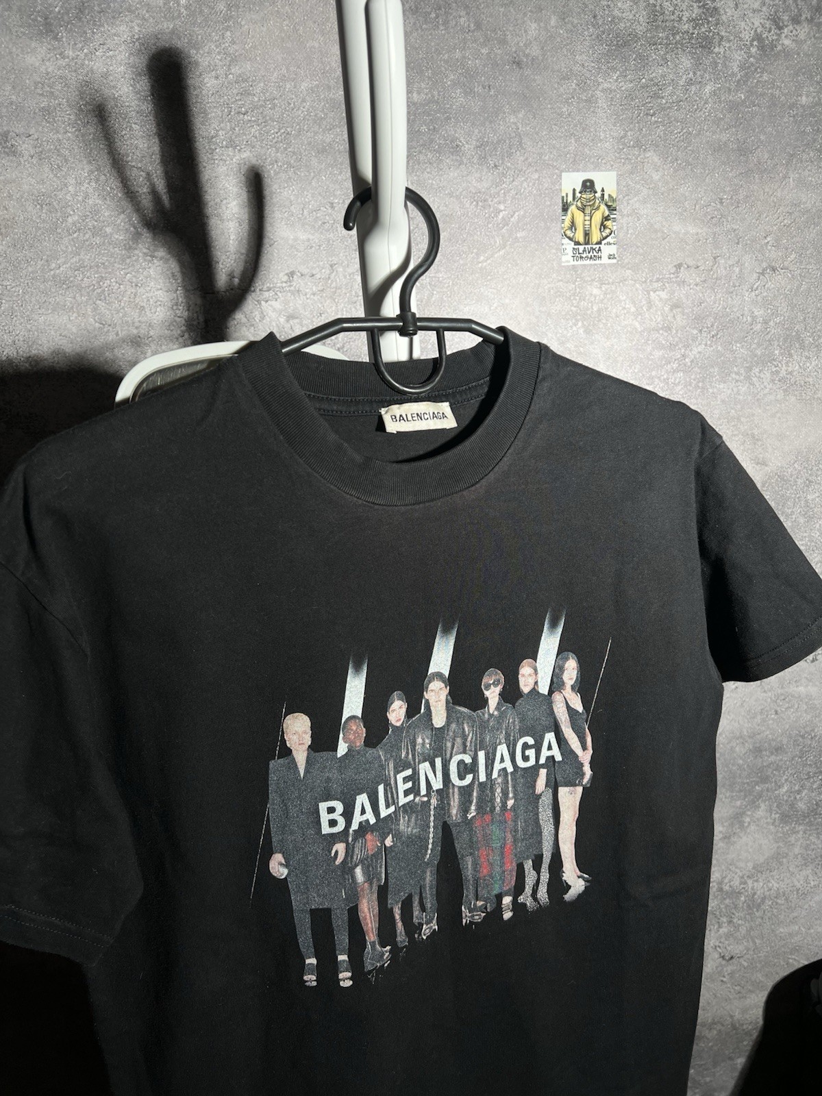 Balenciaga Black Logo Graphic T-Shirt Size M Relaxed Fit Designer Tee