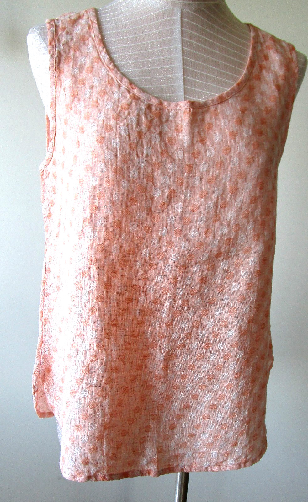 FLAX Designs LINEN Select TANK 3G NWT MELON DOT