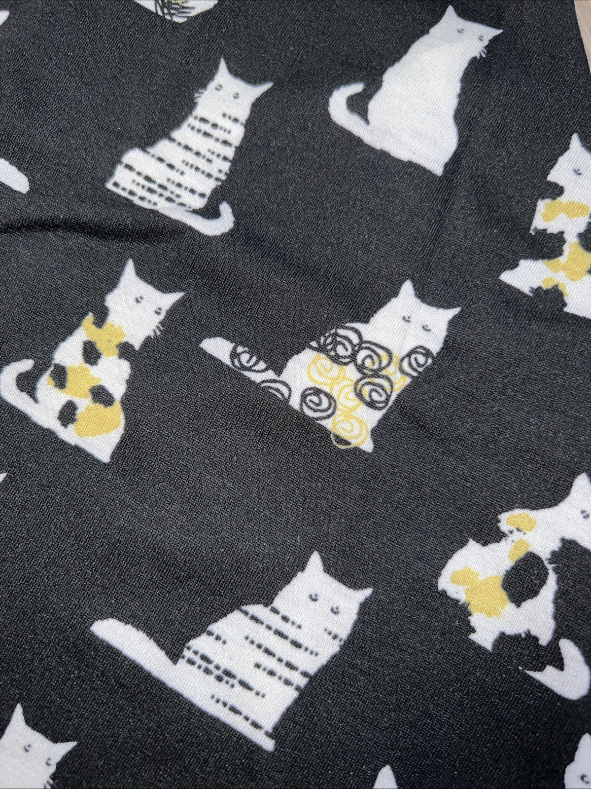 Lularoe Perfect T Tunic Medium 12/14 16 Black White Cats Kittens Animal Print 😻