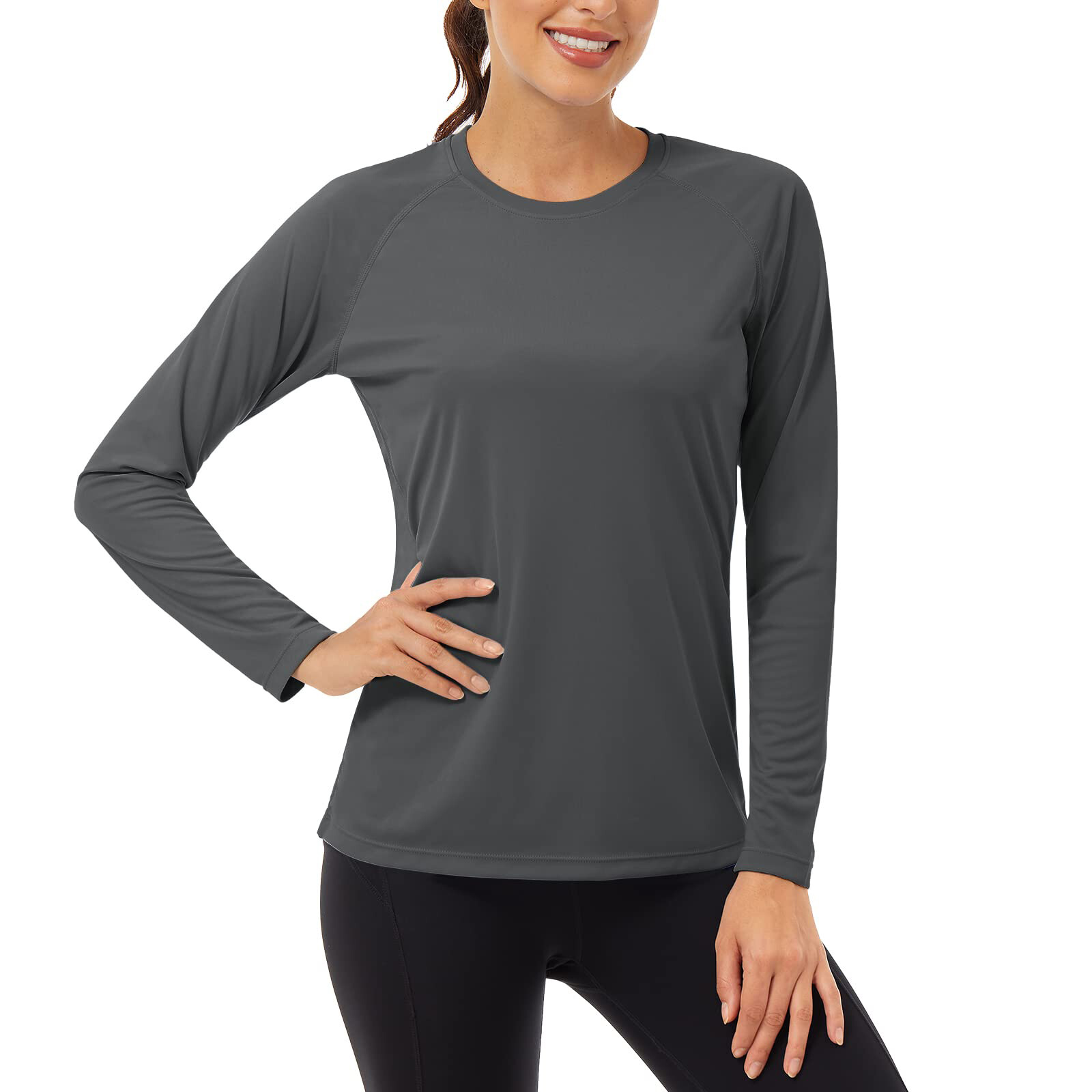 UPF50+ Womens Long Sleeve Shirt Sun Protection Casual Fishing Rash Guard T-Shirt